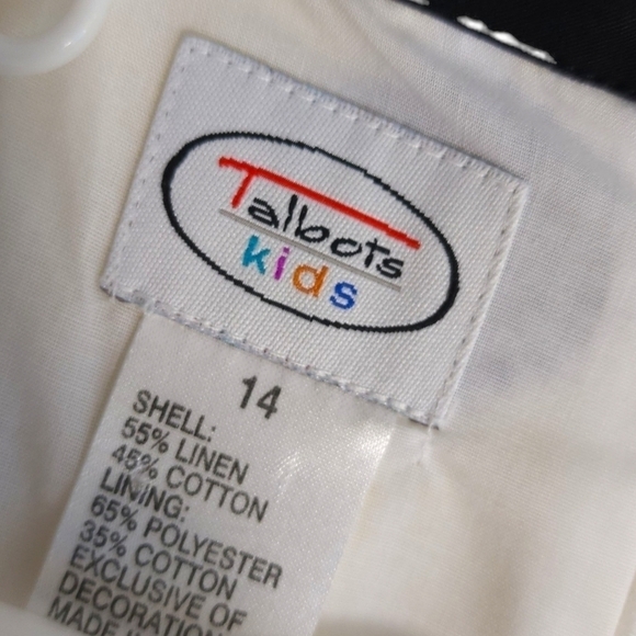 TALBOTS Kids Yellow Black Linen Blend Fit and Flare Dress - Picture 6 of 6